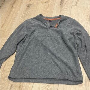 Patagonia Charcoal Henley Shirt with Orange Accents